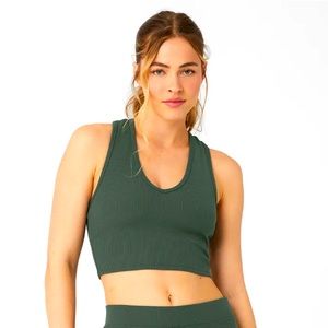 Alo Goddess Ribbed Cropped Racerback Tank
